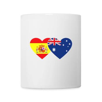 Spain Australia Flag Heart - Mug - white - Front