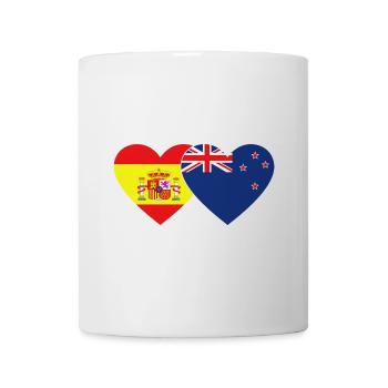 Spanien Neuseeland Flagge Herz - Tasse - Weiß - Vorne