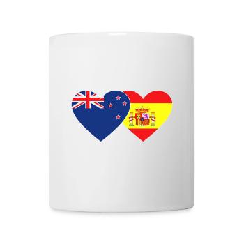 New Zealand Spain Flag Heart - Mug - white - Front