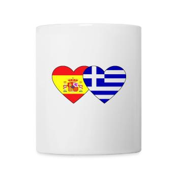 Spanien Griechenland Flagge Herz - Tasse - Weiß - Vorne