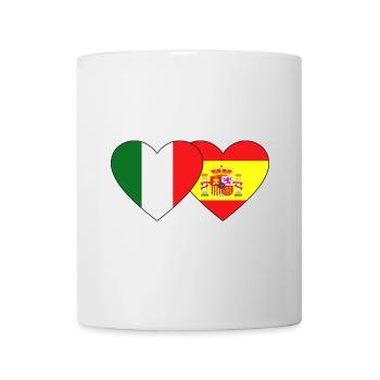Italie Espagne Flag Coeur - Mug blanc - blanc - Devant