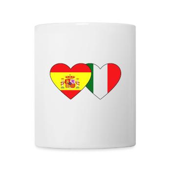 Spain Italy Flag Heart - Mug - white - Front