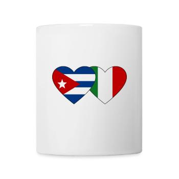 Cuba Italy Flag Heart - Mug - white - Front