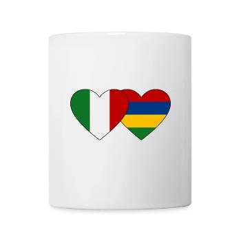 Italien Mauritius Flagge Herz - Tasse - Weiß - Vorne