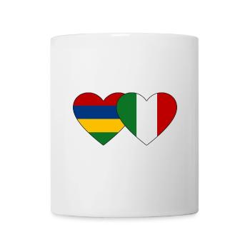 Mauritius Italy Flag Heart - Mug - white - Front