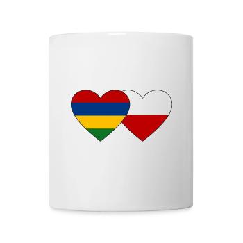 Mauritius Polen Flagge Herz - Tasse - Weiß - Vorne