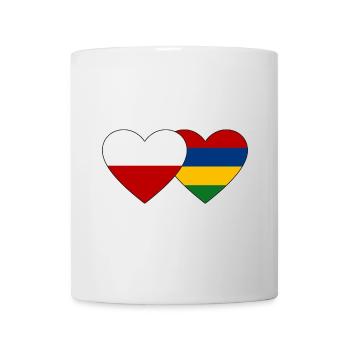 Polen Mauritius Flagge Herz - Tasse - Weiß - Vorne