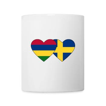 Mauritius Schweden Flagge Herz - Tasse - Weiß - Vorne