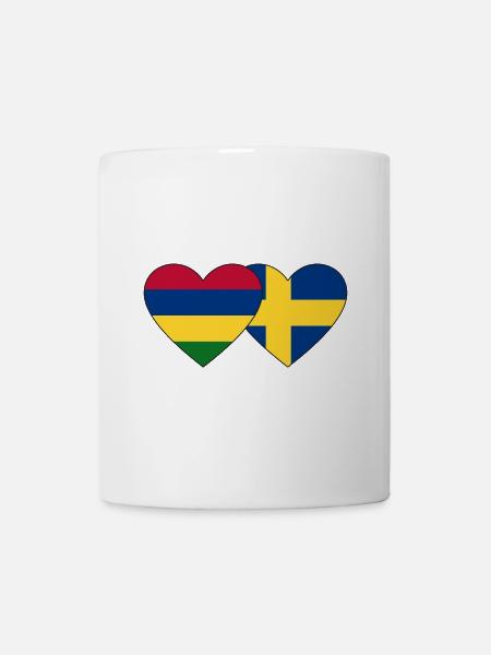 Maurice Suède Flag Heart - Mug blanc - blanc