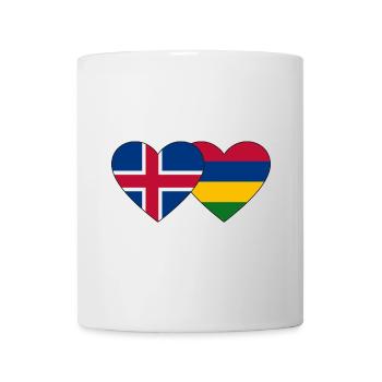 Island Mauritius Flagge Herz - Tasse - Weiß - Vorne