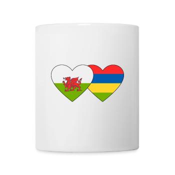 Wales Mauritius Flag Heart - Mug - white - Front