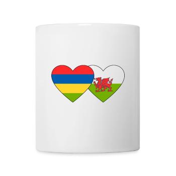 Mauritius Wales Flag Heart - Mug - white - Front