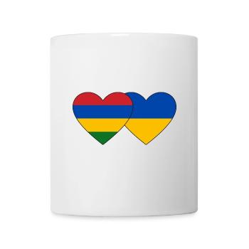 Maurice Ukraine Flag Coeur - Mug blanc - blanc - Devant