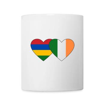 Mauritius Irland Flagge Herz - Tasse - Weiß - Vorne