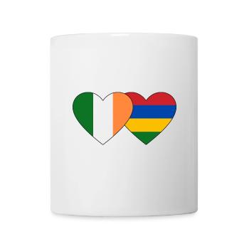 Irland Mauritius Flagge Herz - Tasse - Weiß - Vorne