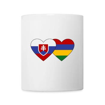 Slowakei Mauritius Flagge Herz - Tasse - Weiß - Vorne