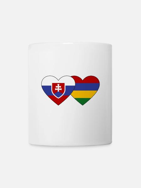 Slowakei Mauritius Flagge Herz - Tasse - Weiß