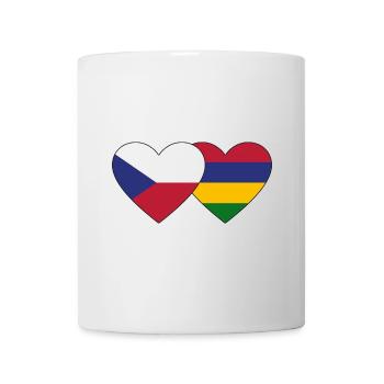 Tschechien Mauritius Flagge Herz - Tasse - Weiß - Vorne