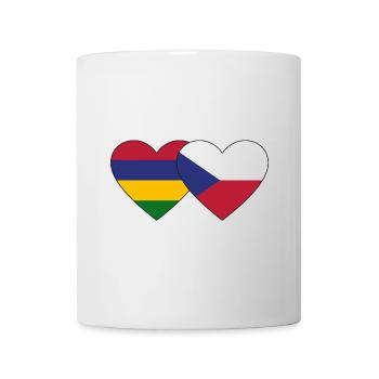 Mauritius Tschechien Flagge Herz - Tasse - Weiß - Vorne
