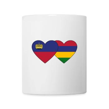 Liechtenstein Mauritius Flagge Herz - Tasse - Weiß - Vorne