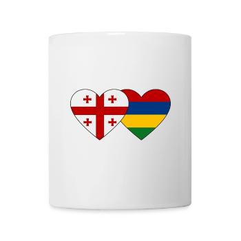 Georgien Mauritius Flagge Herz - Tasse - Weiß - Vorne