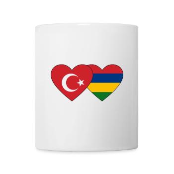 Türkei Mauritius Flagge Herz - Tasse - Weiß - Vorne