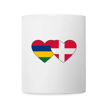 Mauritius Dänemark Flagge Herz - Tasse - Weiß - Vorne