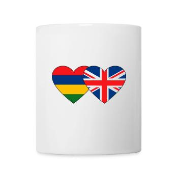 Mauritius England Flag Heart - Mug - white - Front