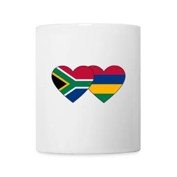 South Africa Mauritius Flag Heart - Mug - white - Front