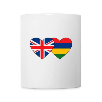 England Mauritius Flag Heart - Mug - white - Front