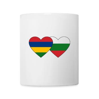 Mauritius Bulgaria Flag Heart - Mug - white - Front