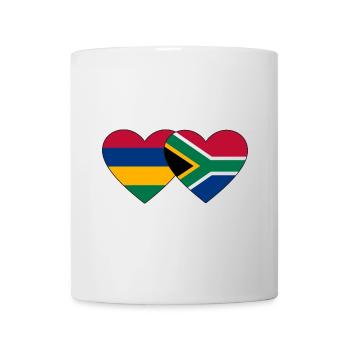 Mauritius South Africa Flag Heart - Mug - white - Front