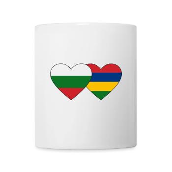 Bulgarien Mauritius Flagge Herz - Tasse - Weiß - Vorne