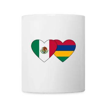 Mexiko Mauritius Flagge Herz - Tasse - Weiß - Vorne