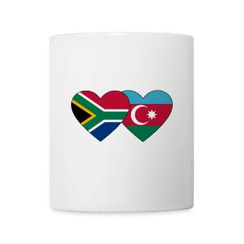 Südafrika Aserbaidschan Flagge Herz - Tasse - Weiß - Vorne