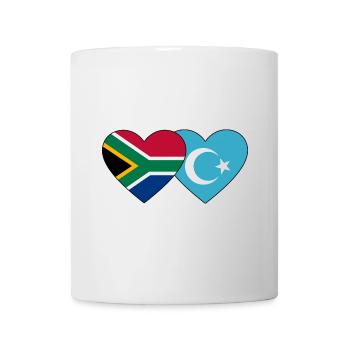 Südafrika Uiguren Flagge Herz - Tasse - Weiß - Vorne