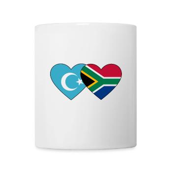 Cœur de drapeau ouïghours d’Afrique du Sud - Mug blanc - blanc - Devant