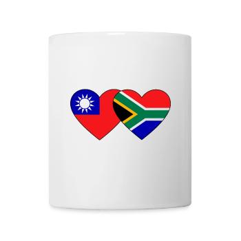 Taiwan Südafrika Flagge Herz - Tasse - Weiß - Vorne