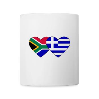 Südafrika Griechenland Flagge Herz - Tasse - Weiß - Vorne