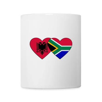 Albanien Südafrika Flagge Herz - Tasse - Weiß - Vorne