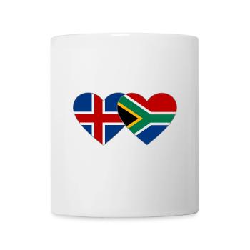 Iceland South Africa Flag Heart - Mug - white - Front