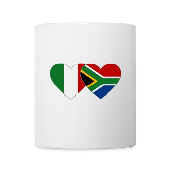 Italien Südafrika Flagge Herz - Tasse - Weiß - Vorne