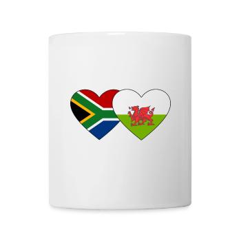 Afrique du Sud Pays de Galles Flag Heart - Mug blanc - blanc - Devant