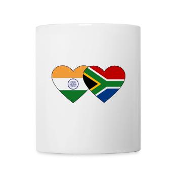 Inde Afrique du Sud Flag Heart - Mug blanc - blanc - Devant