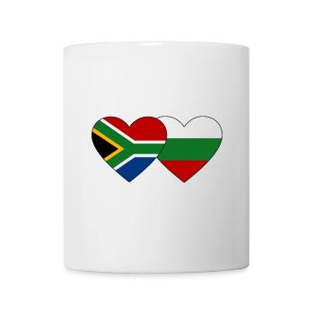Südafrika Bulgarien Flagge Herz - Tasse - Weiß - Vorne