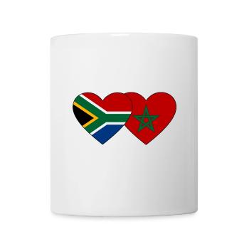Südafrika Marokko Flagge Herz - Tasse - Weiß - Vorne