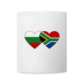 Bulgarien Südafrika Flagge Herz - Tasse - Weiß - Vorne