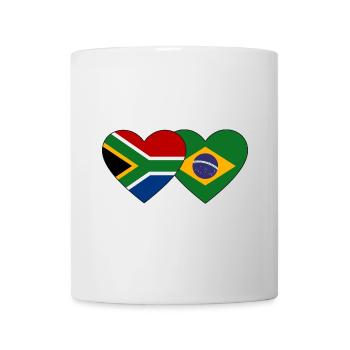 Afrique du Sud Brésil Flag Heart - Mug blanc - blanc - Devant
