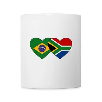 Brésil Afrique du Sud Flag Heart - Mug blanc - blanc - Devant