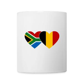 Südafrika Belgien Flagge Herz - Tasse - Weiß - Vorne